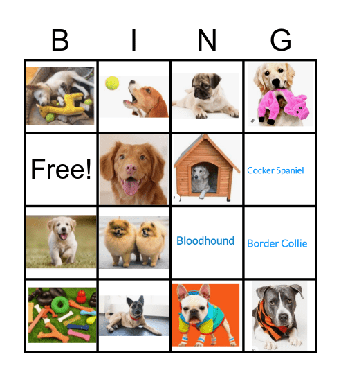 Dogs Bingo Card
