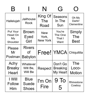 MUSICAL Bingo Card