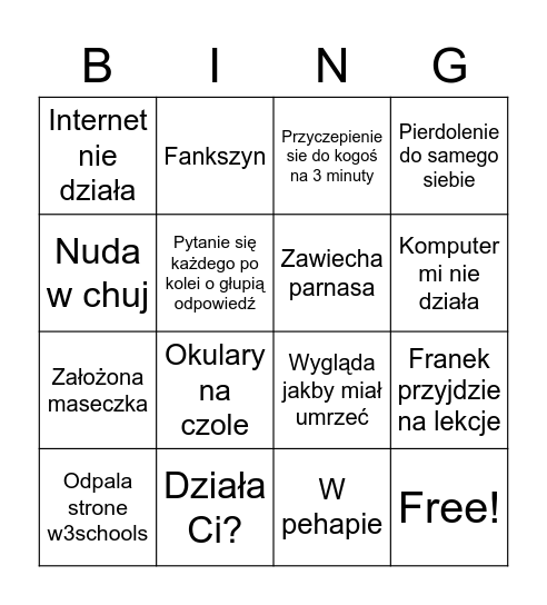 Parnas Bingo Card