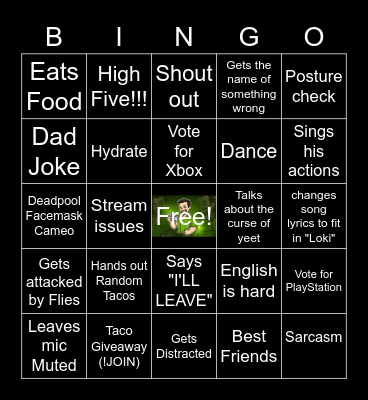 DadPoolTV Bingo Card