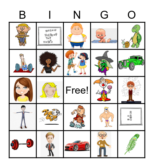 ADJECTIVE BINGO Card