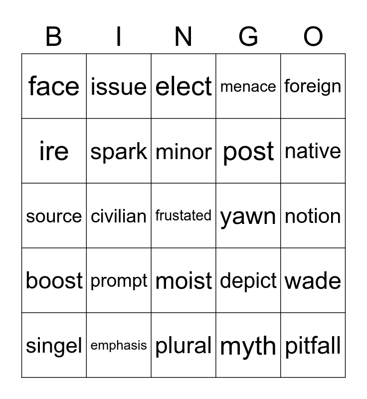 Rasendriyaa Bingo Card
