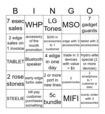 WEEKEND MADNESS Bingo Card