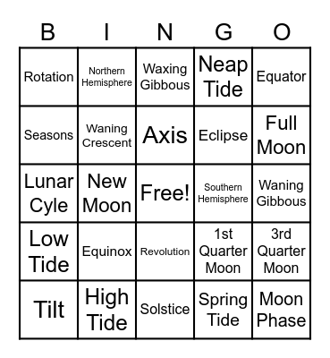 Unit 2/3 Test Review Bingo Card