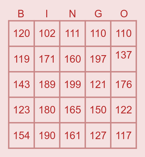 Rosie Bingo Card