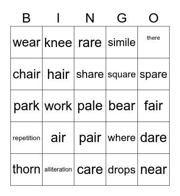 Unit 4 Week5 Bingo Card