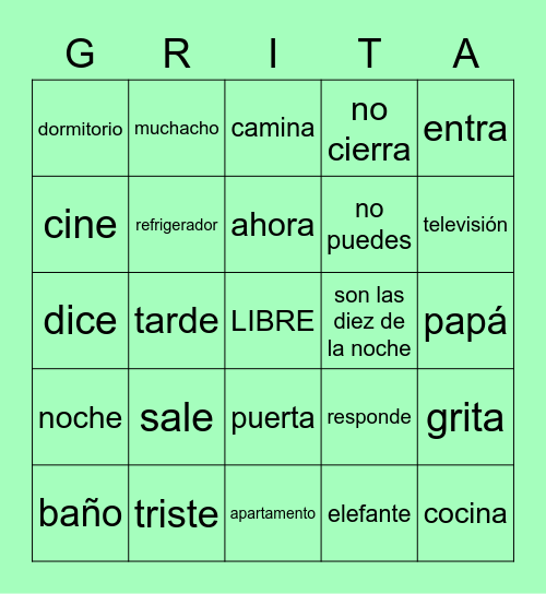 CIERRA LA PUERTA Bingo Card