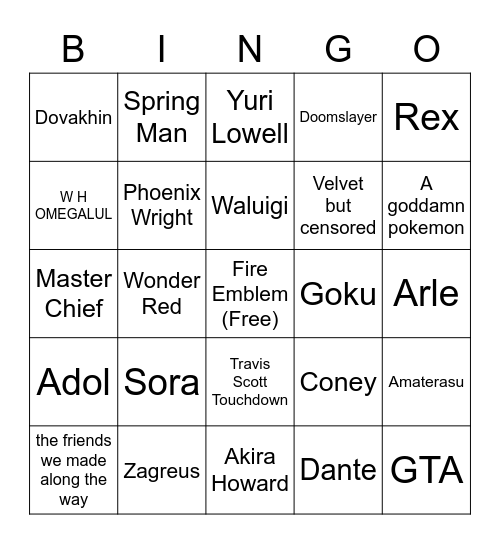 Fighter 7 Bingo Card
