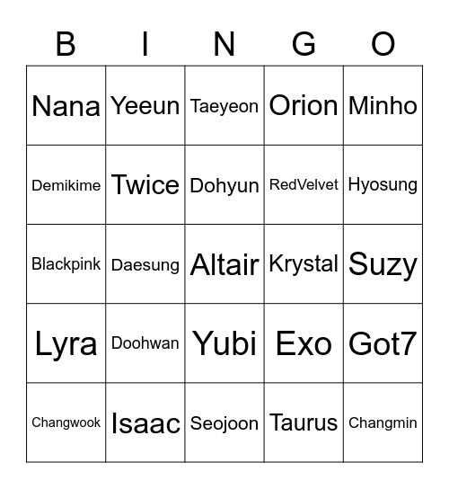 Bingo Tsuki Bingo Card