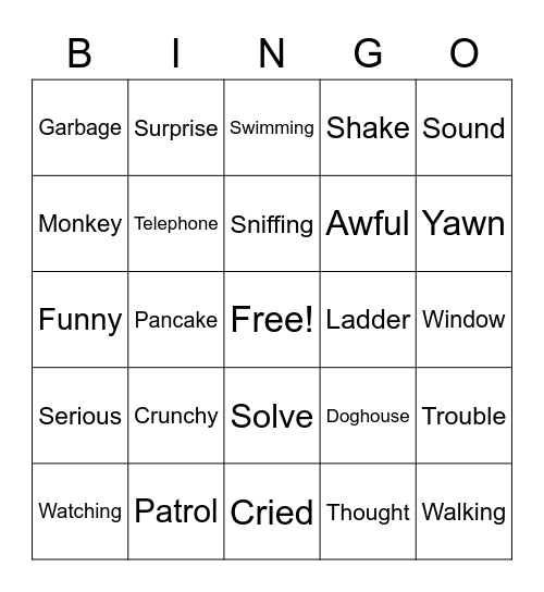 Fox and His Friends / Nate the Great Bingo Card