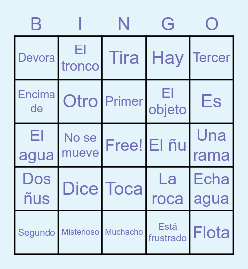 El ñu Bingo Card