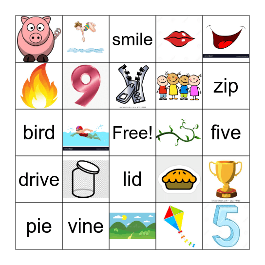 Long and Short -i Bingo Card