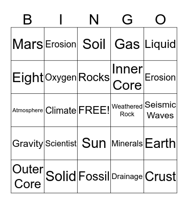 Science Quarter 1 Bingo Card