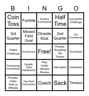 Dream Team Bingo Card