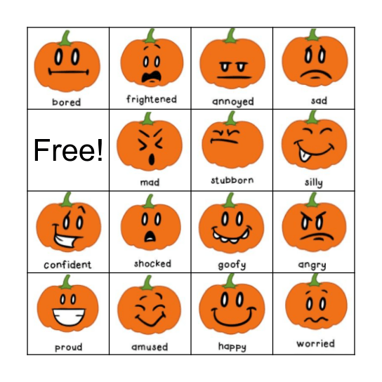 Pumpkin Bingo Card