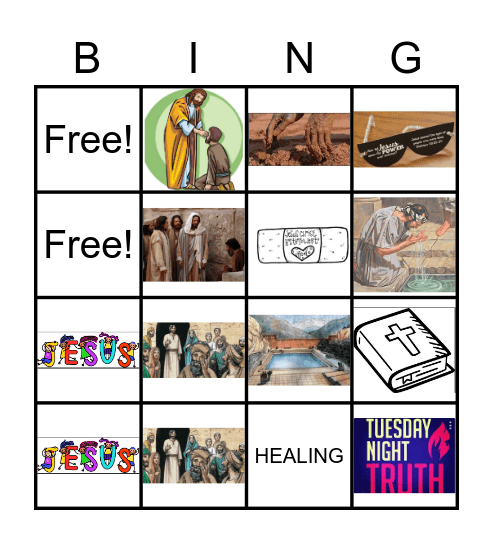 Jesus Heals the Blind Bingo Card