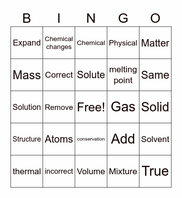 E bingo Card