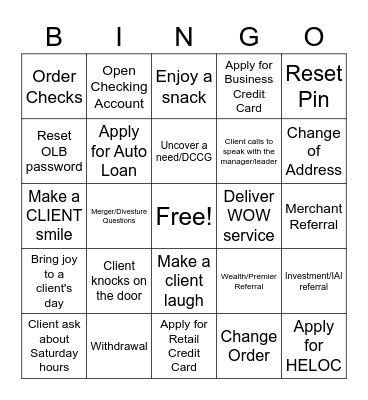 Fun Friday Bingo Card