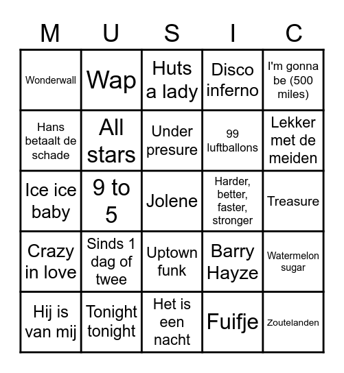 VIA BINGO Card