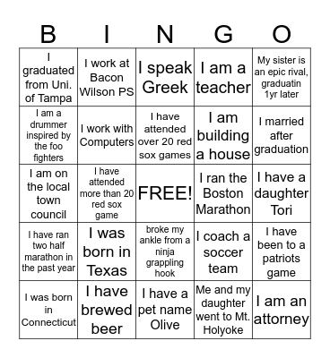 WNEC Bingo Card
