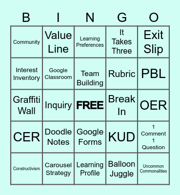eMINTS Bingo - Year TWO Bingo Card