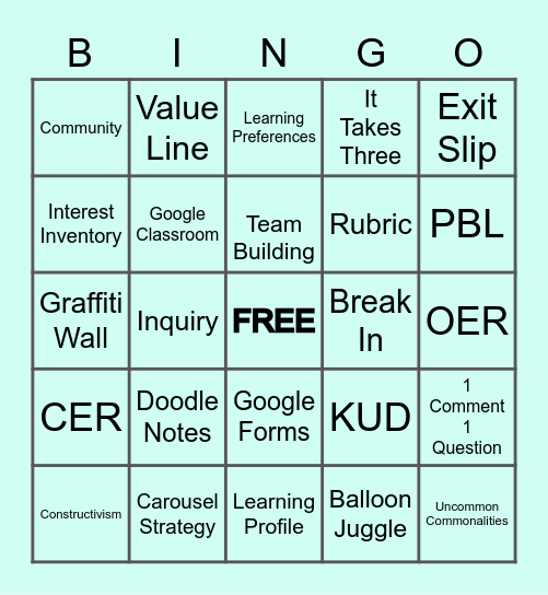 eMINTS Bingo - Year TWO Bingo Card