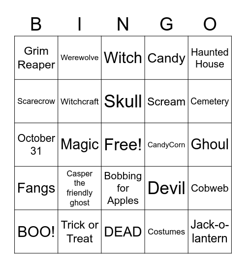 HAPPY HALLOWEEN!!! Bingo Card