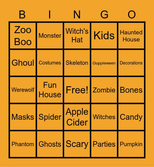 IA Halloween Bingo 2020 Bingo Card