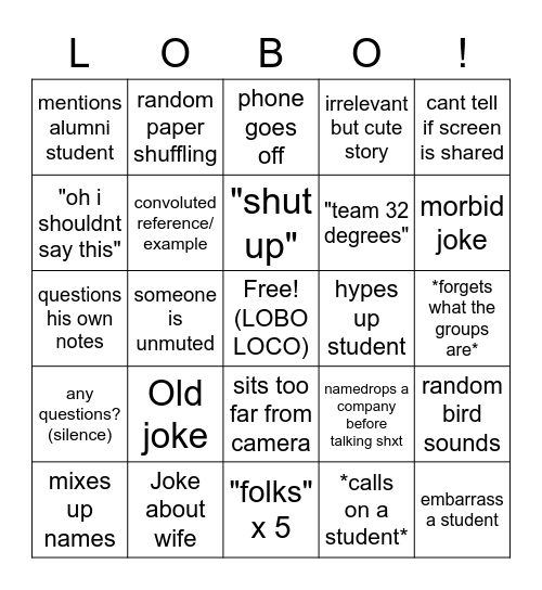 Software Engineering 2020 Bingo Card