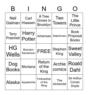 Book Bingo Card