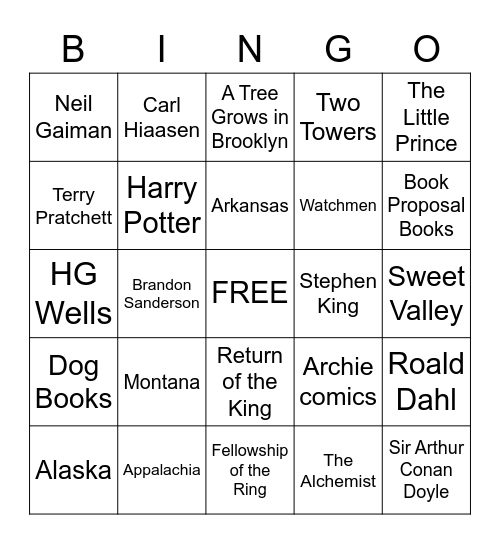 Book Bingo Card