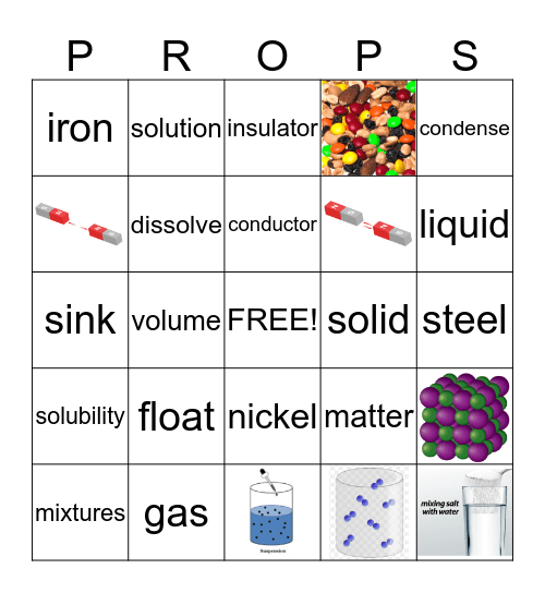 Physical Properties Bingo Card