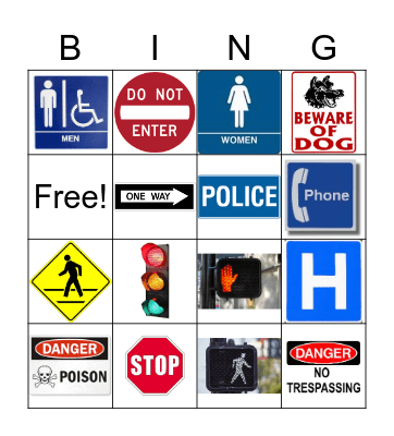 Community Signs Bingo Card