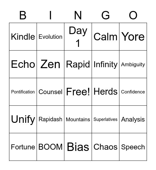 2020 Tax Tech All Hands Bingo Card