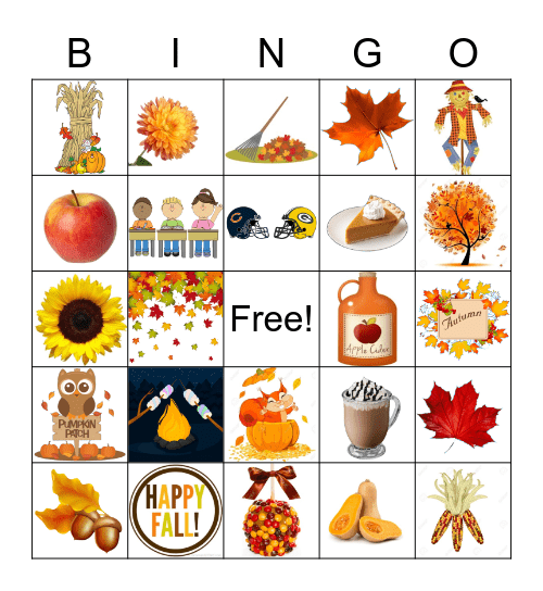AUTUMN BINGO Bingo Card