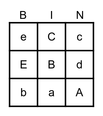 Letter Review Bingo Card