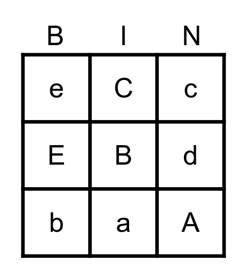 Letter Review Bingo Card