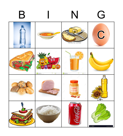 FOOD Bingo Card