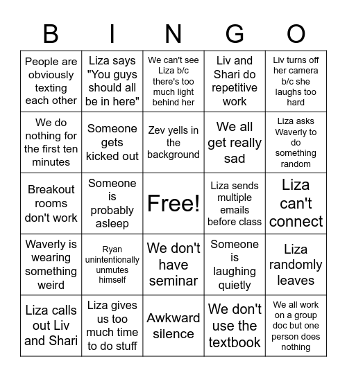 SPA Bingo pt 2 Bingo Card