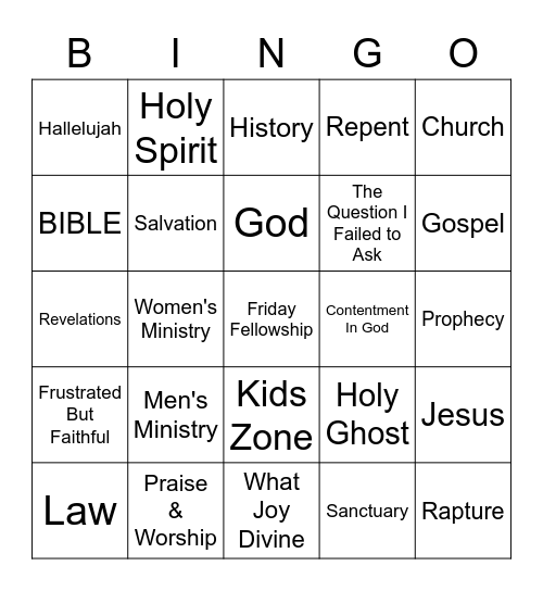 MTAPC Bible Bingo Card