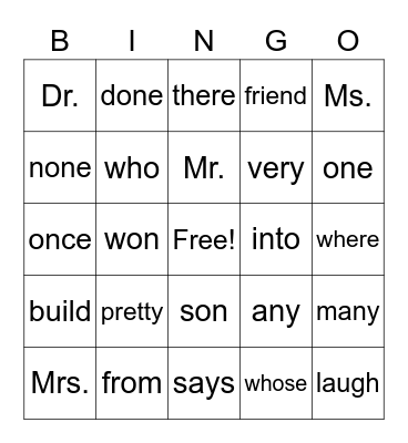 Jail Bird Bingo #2 Bingo Card