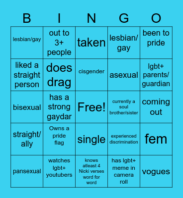 SOUL Interest Meeting Bingo Card