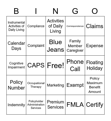 TriPlus Bingo Card