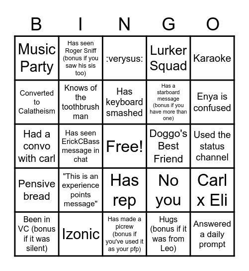 INFJ Bingo! Bingo Card