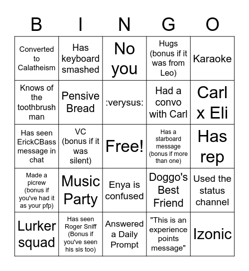INFJ Bingo! (First Edition) Bingo Card