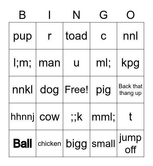 Trap Bingo Card