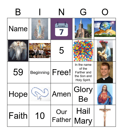 Rosary Bingo Card