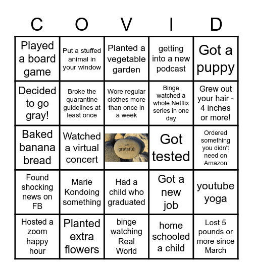 COVID Bingo Card