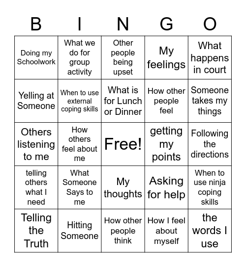 Who's in Control? Bingo Card