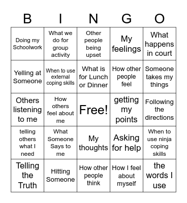 Who's in Control? Bingo Card